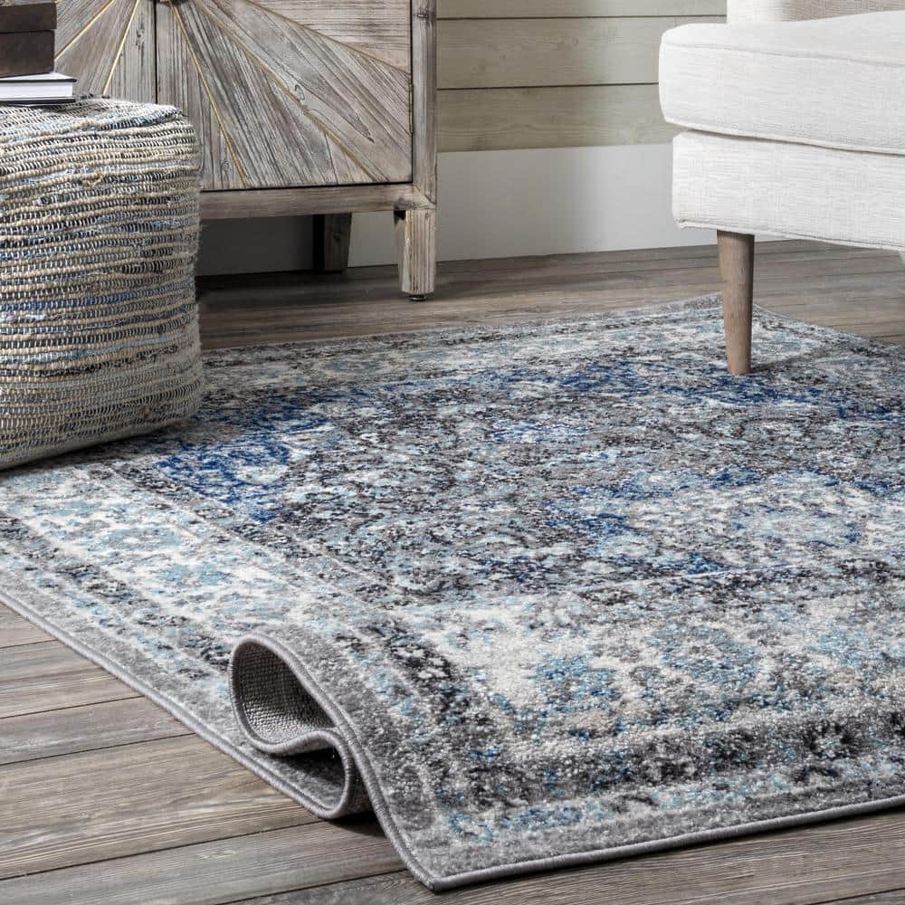 Verona Dark Gray Vintage Persian 8' Runner Rug