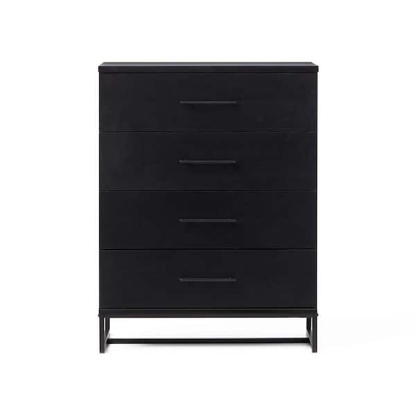 Brookside Eleanor 4Drawer Black Contemporary Dresser 42 in. H x 32 in