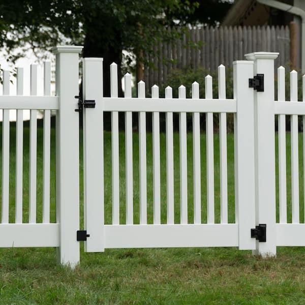 5 in. x 5 in. x 7 ft. White Vinyl Fence End/Gate Post (B)