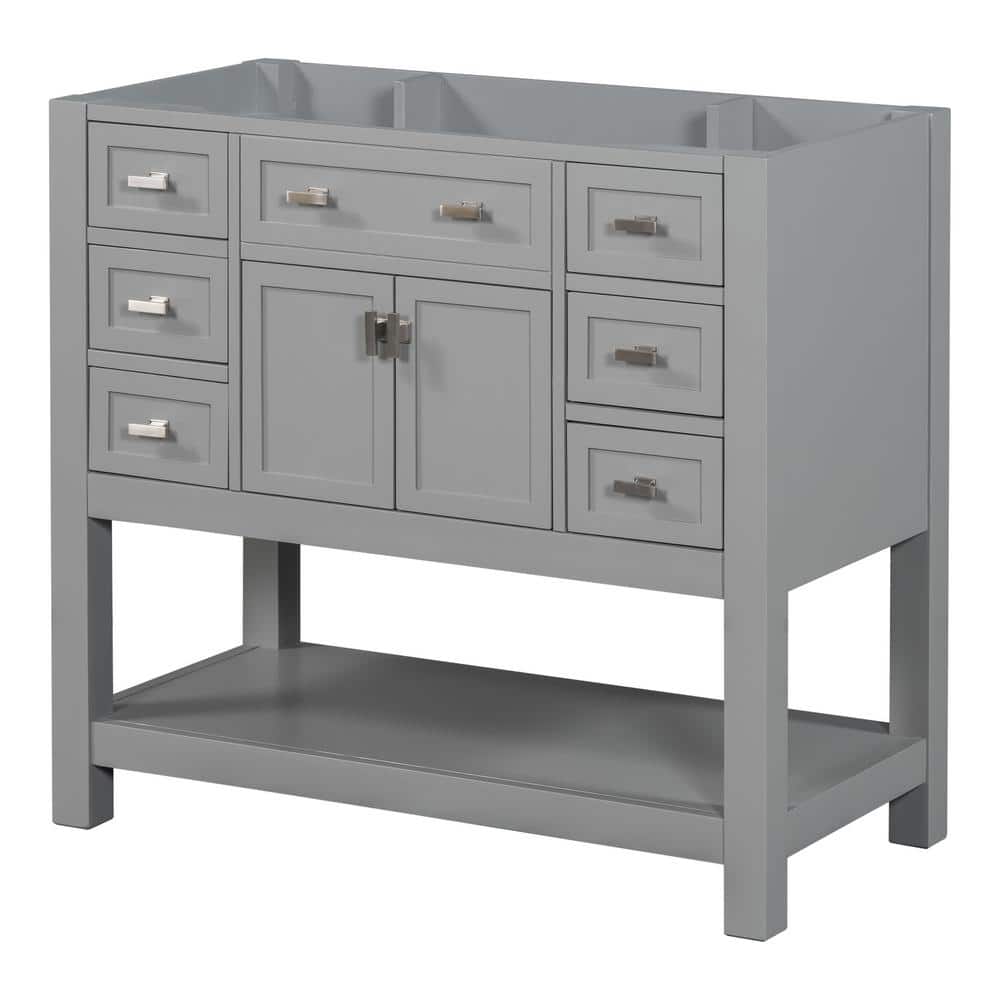 36 in. W x 18 in. D x 33 in. H Bath Vanity Cabinet without Top in Gray