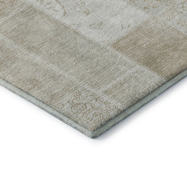 Mayfield Premium Machine Washable Indoor/Outdoor Geometric AMF631 Taupe 10 ft. x 14 ft. Area Rug