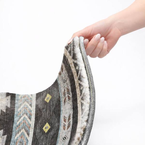 Dream Shag Premium Machine Washable Abstract ADS178 Midnight 2 ft. x 7 ft. Runner Rug