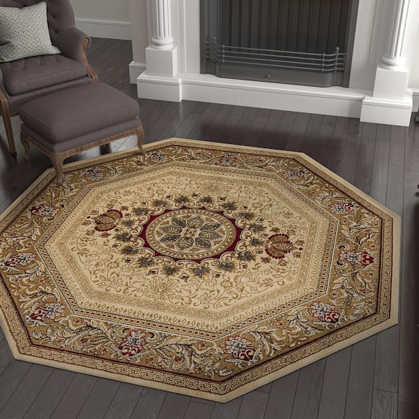 Sensation Oriental Ivory 6OCT Octagon ft. Indoor Area Rug