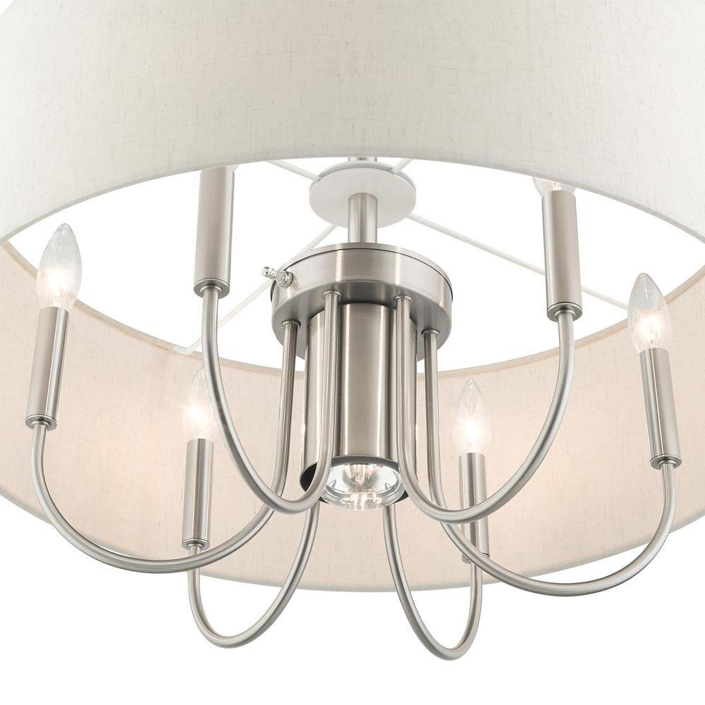 Blossom 24" Brushed Nickel Glass Drum Pendant Light