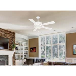 Contractor Uni-Pack 52 in. Integrated LED Indoor White Ceiling Fan with Light