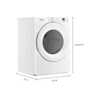 7.4 Cu. Ft. vented Front Load Gas Dryer in White with Quick Dry Cycle