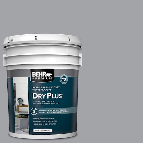 BEHR PREMIUM 5 gal. #N530-4 Power Gray Flat Interior/Exterior Dry Plus Basement & Masonry Waterproofer