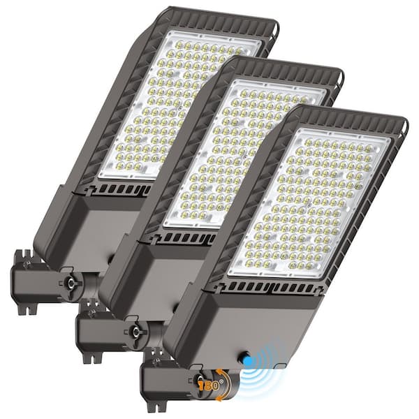 340-Watt Equivalent Outdoor Integrated LED Parking Lot Area Light 85000LM 6000K Dusk-to-Dawn IP65 Street Light (3-Pack)