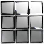 ABOLOS Reflections Frosted Silver Beveled Square Mosaic 3 in. x 3 in. Glass  Mirror Decorative Wall Tile Sample CHMREM0303-SI - The Home Depot