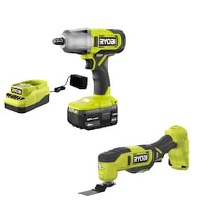 ONE+ 18V Cordless 2-Tool Combo Kit with 1/2 in. Impact Wrench, Multi-Tool, 4.0 Ah Battery, and Charger