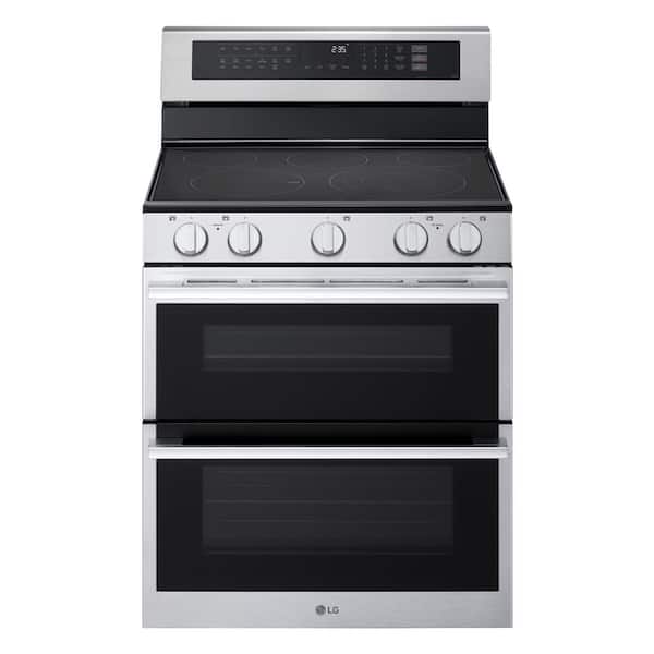 30 in. 7.3 cu. ft. 5 Element Smart Electric Double Oven Freestanding Range in Stainless Steel with ProBake Convection