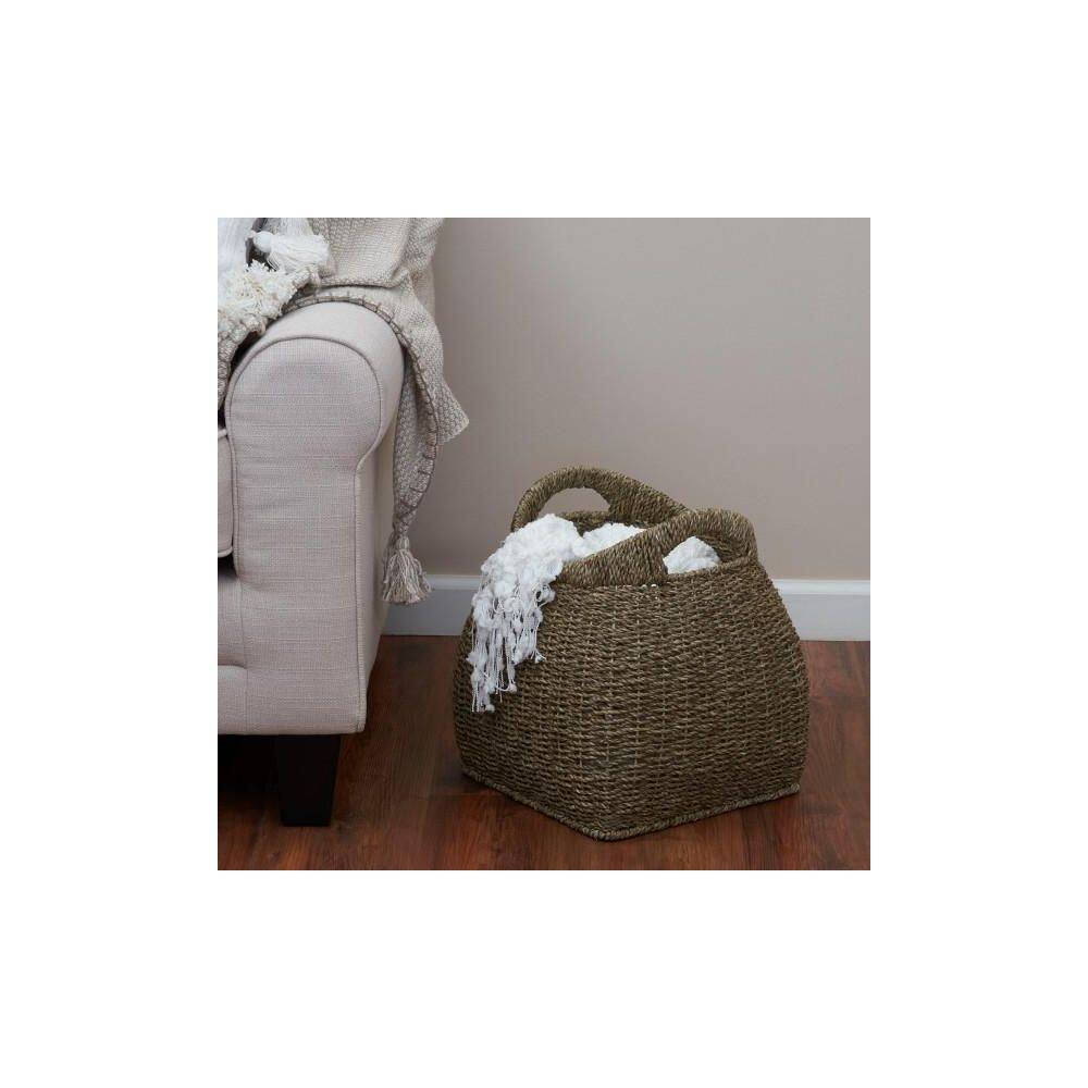 Natural Seagrass Storage Basket with Handles