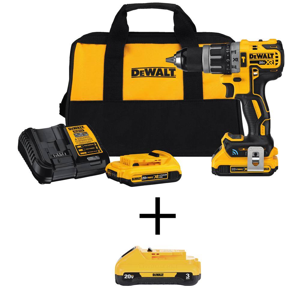 DEWALT 20V MAX XR LithiumIon Cordless Compact 1/2 in. Hammer Drill, (2