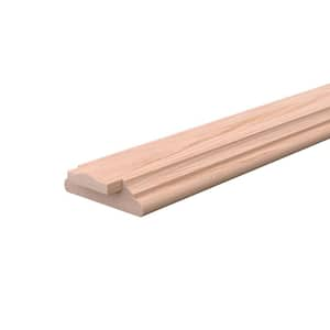 Stair Parts 6045 8 ft. Unfinished Red Oak Shoe Rail with Crown Fillet