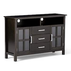 Kitchener Solid Wood 53 in. Wide Contemporary TV Media Stand in Hickory Brown For TVs up to 60 in.