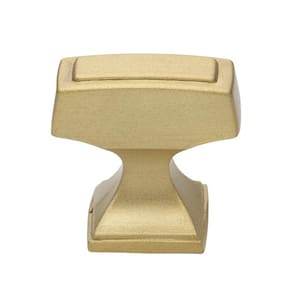 1-1/8 in. Satin Gold Deco Rectangle Cabinet Knobs (10-Pack)
