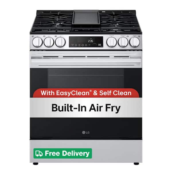 Smart Gas 30 in. 5 Burners Slide-in Gas Range in Stainless Steel with Convection, Air Fryer and Premium Handle