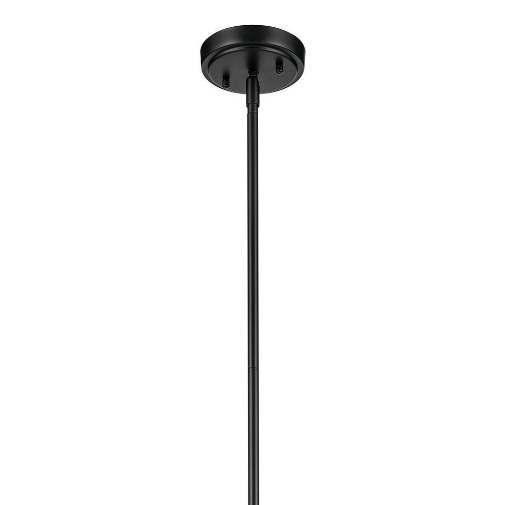 Black Bell Pendant with Clear Seeded Glass Shade