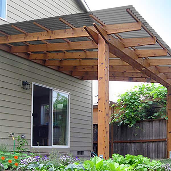 2.2 ft. x 8 ft. Corrugated Polycarbonate Roof Panel in Solar Gray