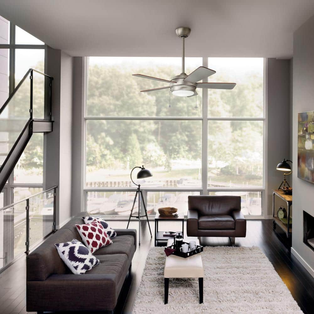 Matte White 42" LED Ceiling Fan with Reversible Blades