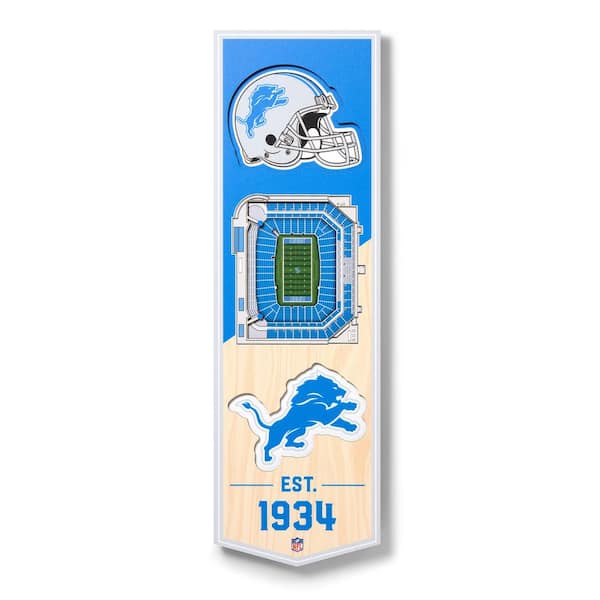 YouTheFan NFL Detroit Lions 6 in. x 19 in. 3D Stadium Banner-Ford Field  0954019 - The Home Depot