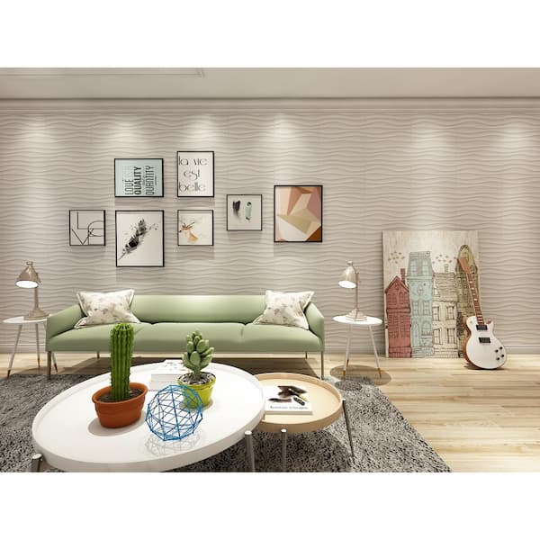 Art3d® Wallpanels 3D Wall Panels, Star Textured PVC Wall Panels for  Interior Wall Decor, Pack of 12 Tiles 32 Sq Ft 