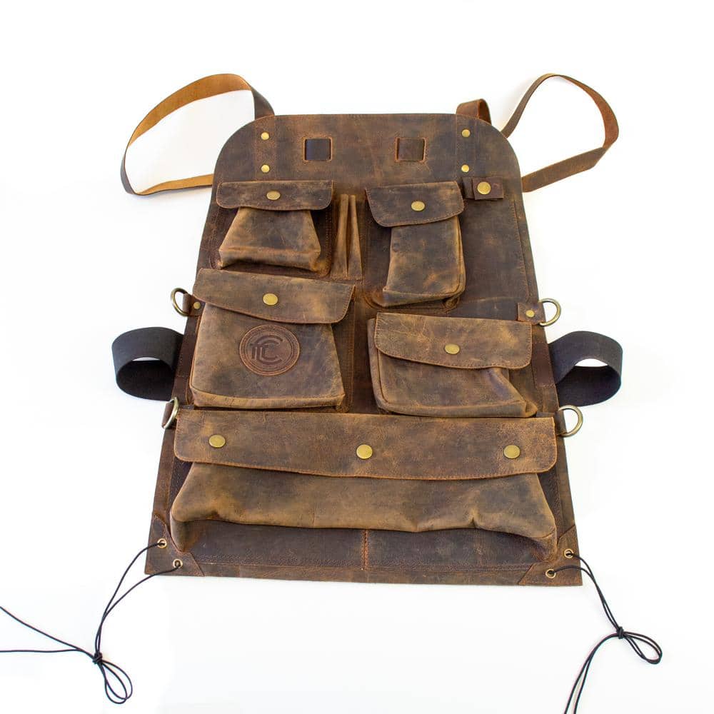 Leather Truck Seat Organizer with Leather Pockets