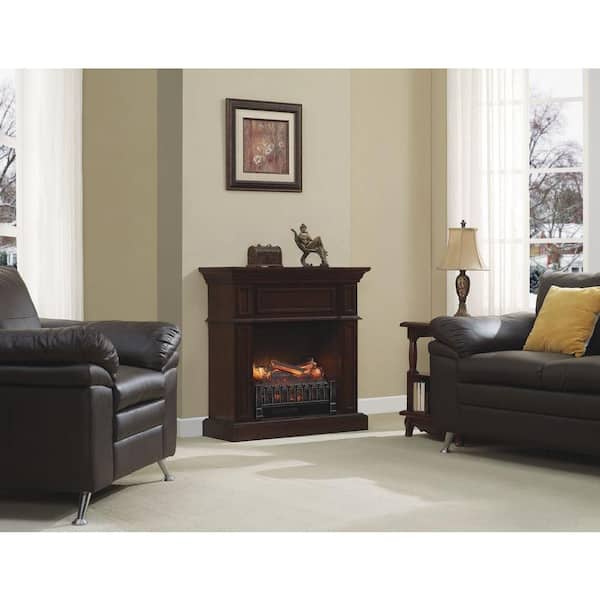 Duraflame 20 in. Electric Fireplace Log Set Heater with Realistic Ember Bed  in Antique Bronze DFI021ARU - The Home Depot