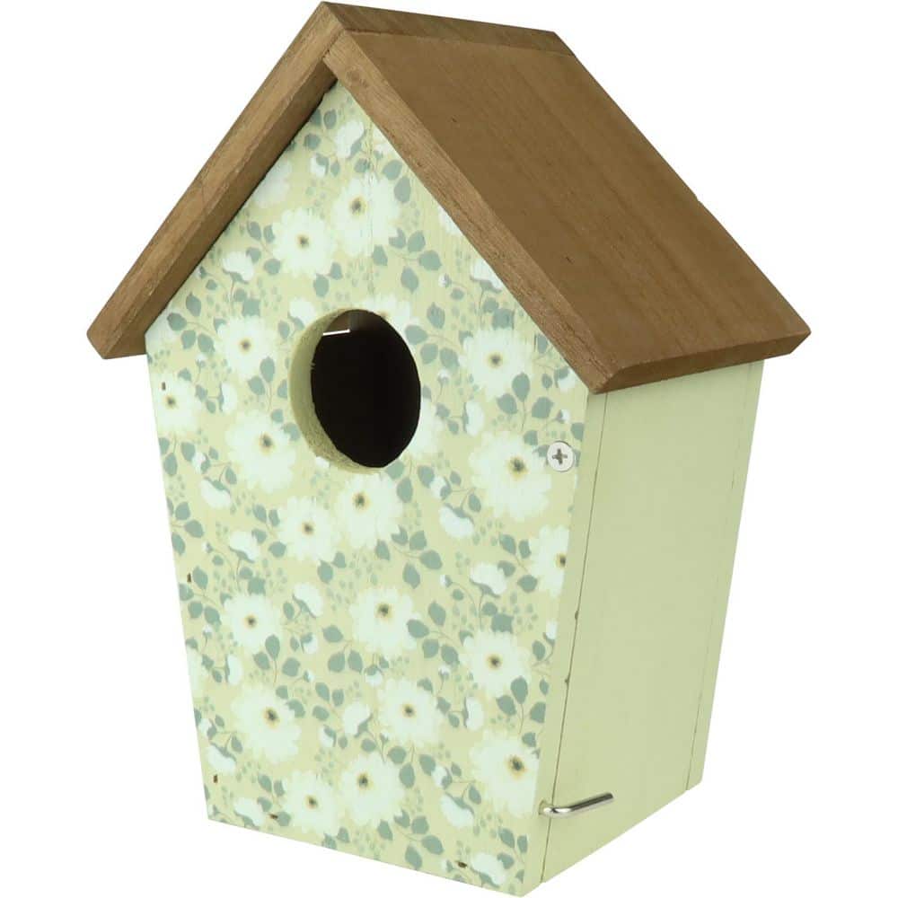 Nature's Way Olive Blossoms Decorative Wood Bluebird Birdhouse