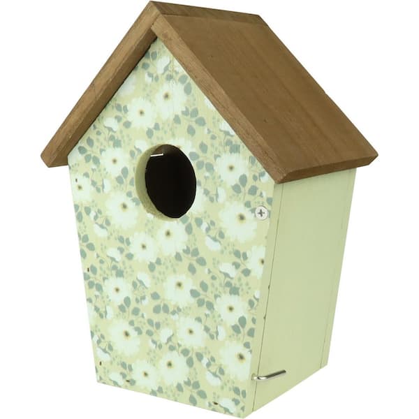 Olive Blossoms Decorative Wood Bluebird Birdhouse