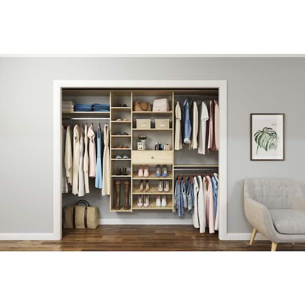 84 in. W - 108 in. W Harvest Grain Wood Closet System