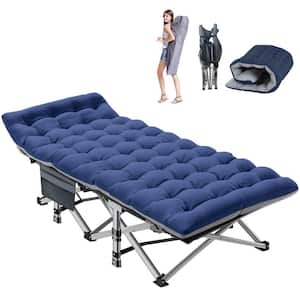 Folding Camping Cot XL with Carry Bag, Double Layer Oxford Portable Travel Cots for Home, Outdoor Beach