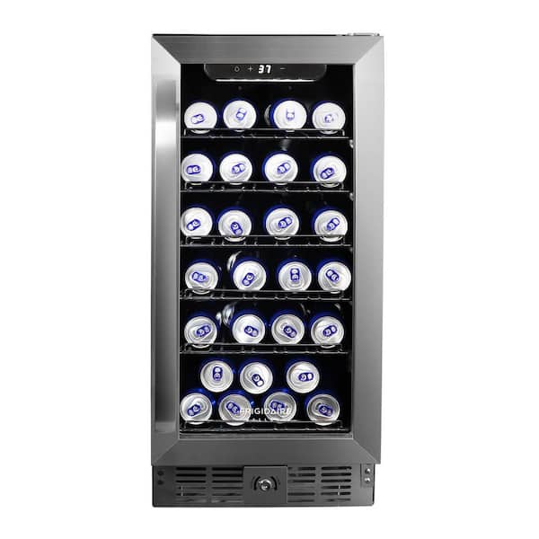 23 in. Single Zone Beverage Center Cooler, 30-Bottle Stainless Steel, Tempered Glass Door with Lock