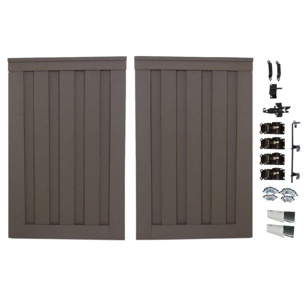 Seclusions 4 ft. x 6 ft. Winchester Grey Wood-Plastic Composite Privacy Fence Double Gate with Hardware price history on PriceWatchPro