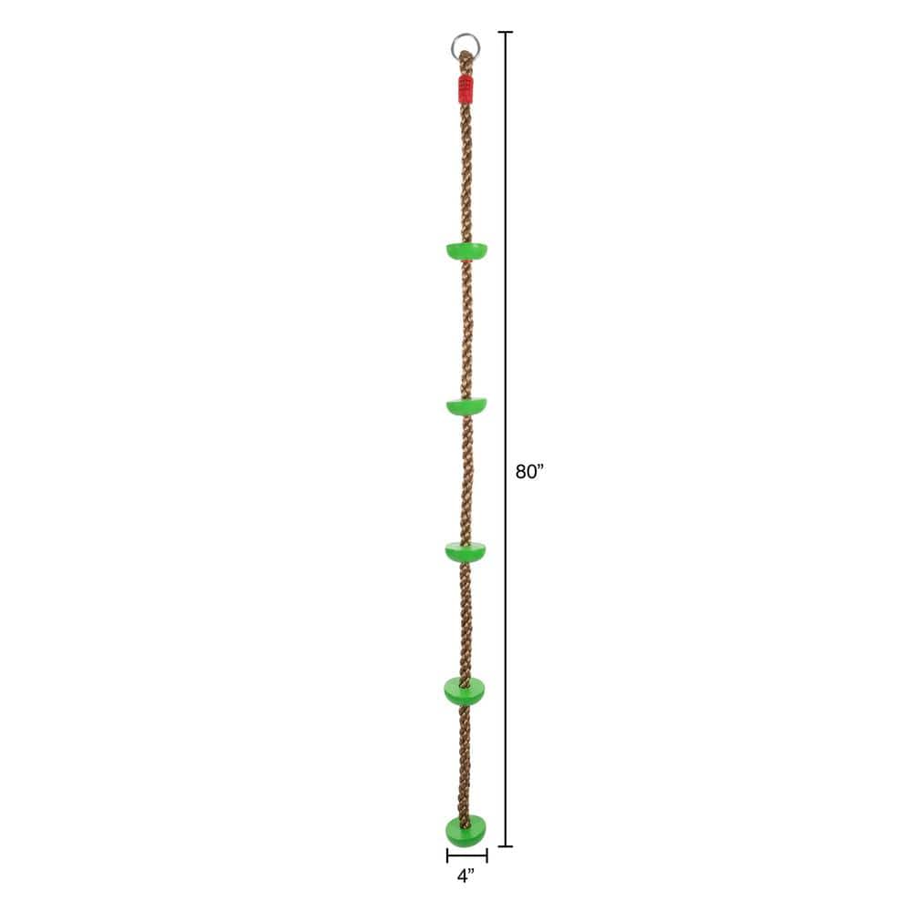 Outdoor Tree Climbing Rope with Green Knots for Kids