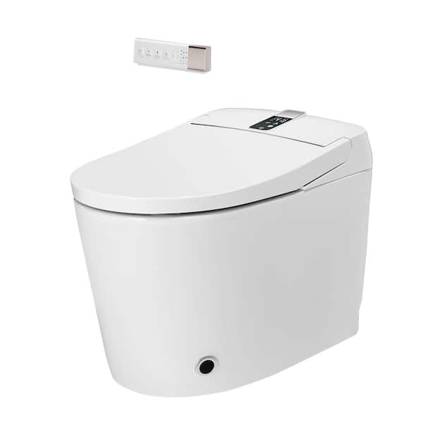 Smart Bidet Toilets in White with Auto Open/Close Cover, Heated Seat, Front/Rear Wash, Warm Air Dryer, Remote Control