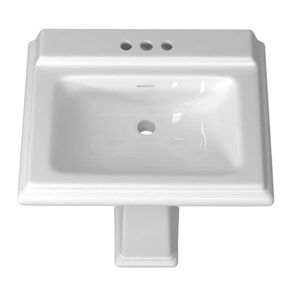 Zeafive 26 in. W x 20 in. D Vitreous China Pedestal Sink Combo