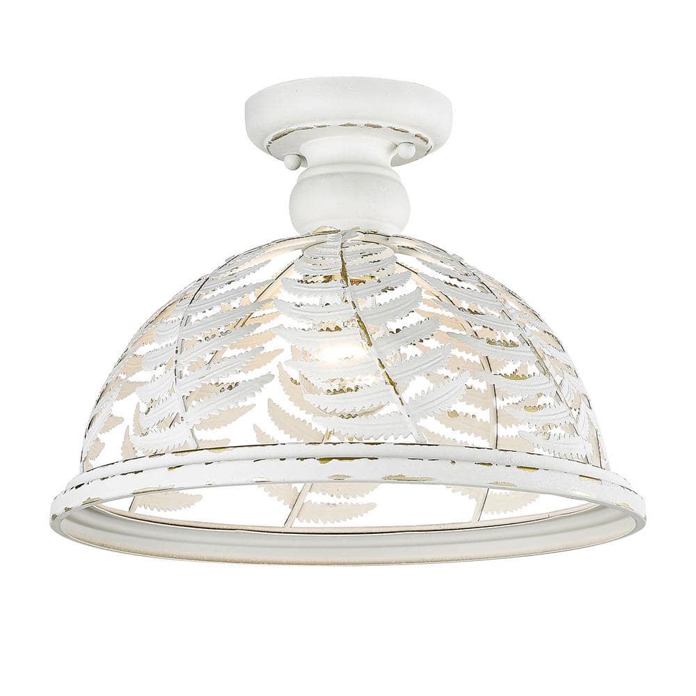 Golden Lighting Annalin 13 in. 1-Light Vintage Decor White Golden Lighting Annalin 13 in. 1-Light Vintage Decor White