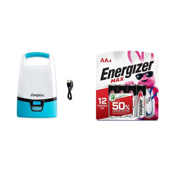 Hybrid Power Lantern, 1200 Lumens and MAX AA Batteries (4-Pack) Combo