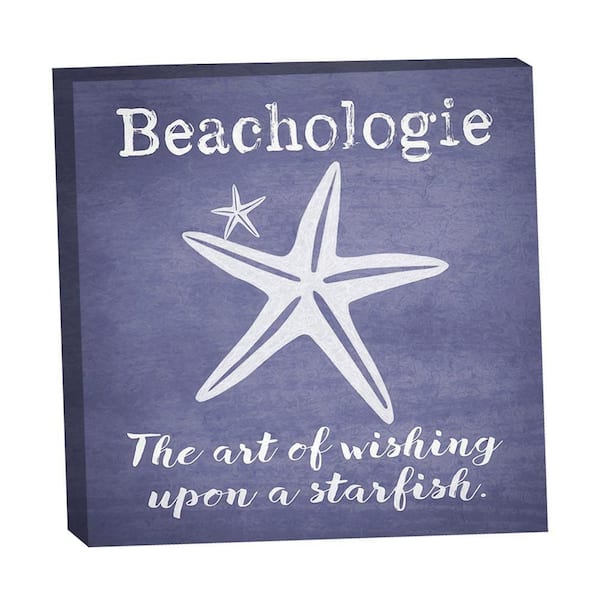 VENICE BEACH Collections Beachologie Wishing Upon a Starfish Painted by Grotto Studios Unframed Graphic Print Typography 16 in. x 16 in.
