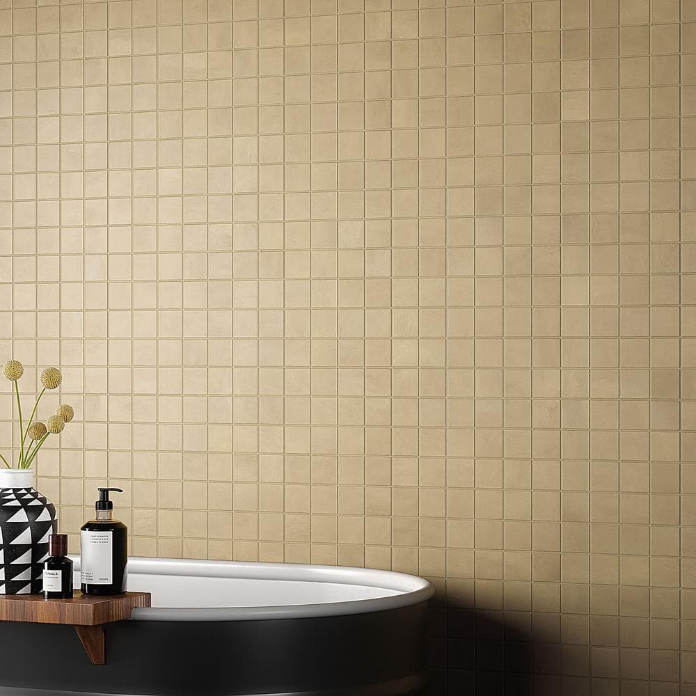 Catlinite 12" x 12" Matte Yellow Porcelain Mosaic Tile