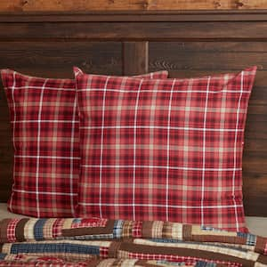 Braxton Red Tan Black Rustic Americana Cotton Euro Sham