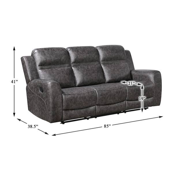 Lazzara Thorne 85 in. W Straight Arm Microfiber Rectangle 3-Piece