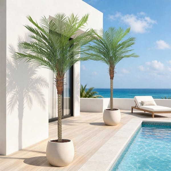 Vitalismo 8 ft. Artificial Palm Tree UV-Resistant Adjustable