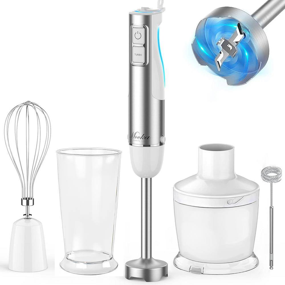JEREMY CASS 12Speed White Stainless Steel Immersion Blender with
