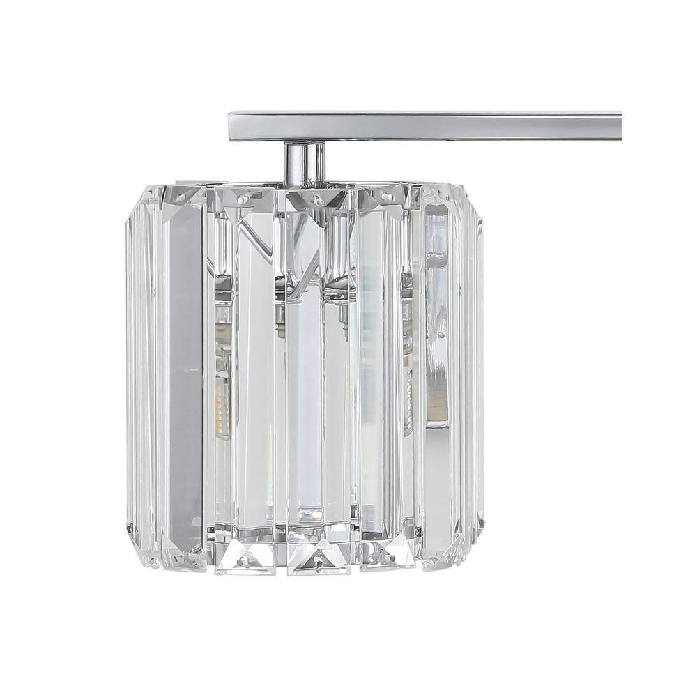 23" Chrome Crystal Cut Embellished Bath Vanity Light