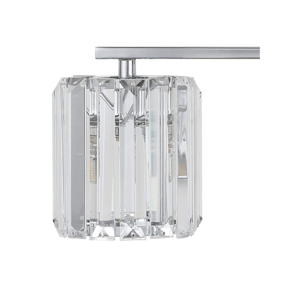 Chrome Glass Prism LED Vanity Light, 29.75"