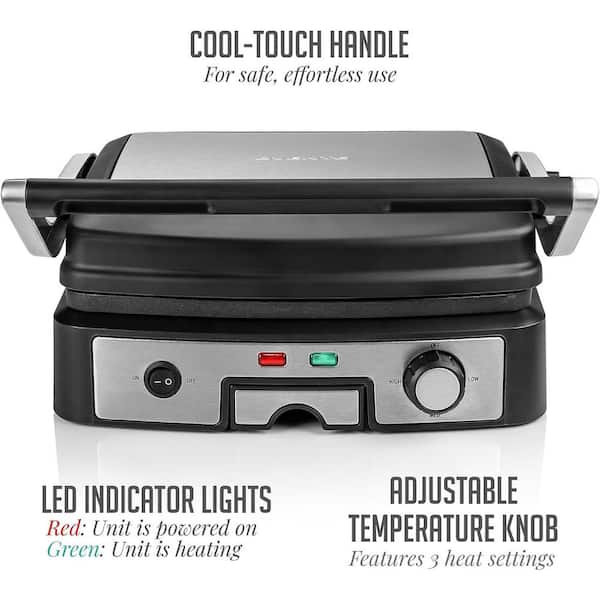  OVENTE Electric Indoor Grill with 13x10 Inch Non-Stick Cooking  Surface, 1000W Fast Heat Up Power, Adjustable Temperature, Removable and  Dishwasher Safe Grilling Plate and Drip Tray, Copper GD1632NLCO : Patio,  Lawn