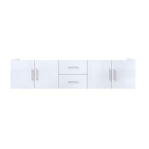 Geneva 80 in. W x 22 in. D Glossy White Double Bath Vanity without Top