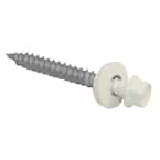 1-1/2 in. Wood Screw #10 Galvanized Hex-Head Roof Accessory in White (250-Piece/Bag)